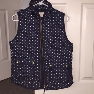 J Crew polka dot puffer vest